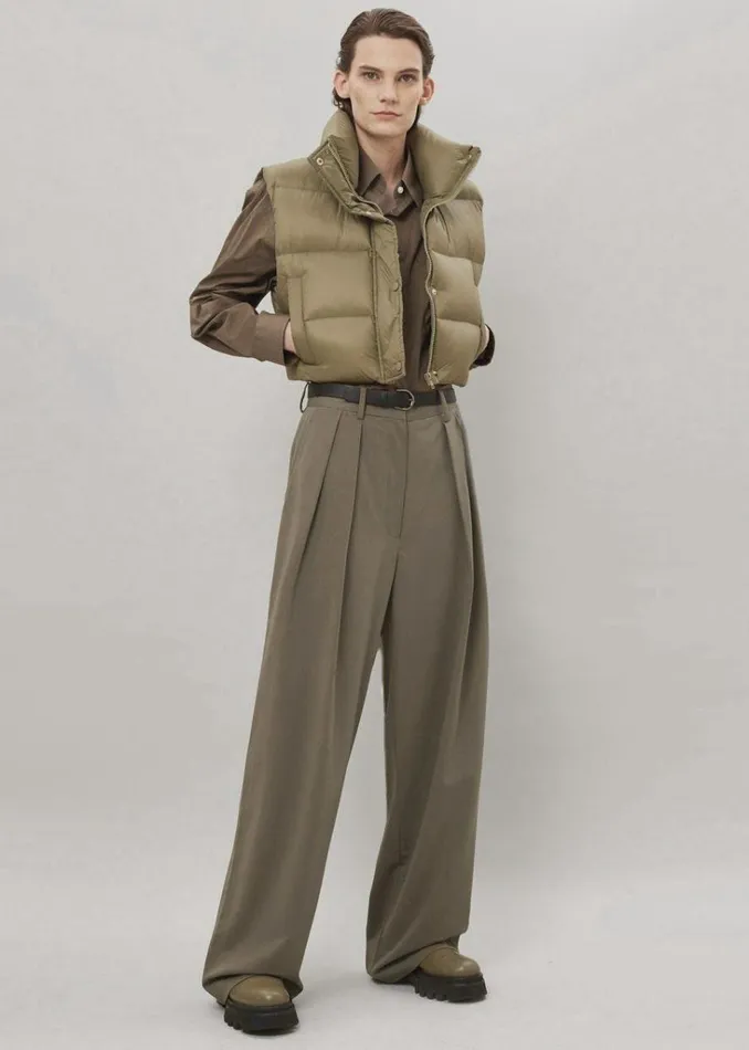 The Frankie Shop Tansy Pleated Trousers 8211 Olive Shop Bottoms