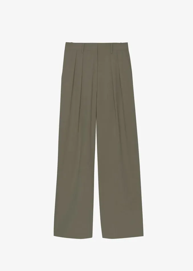 The Frankie Shop Tansy Pleated Trousers 8211 Olive Shop Bottoms
