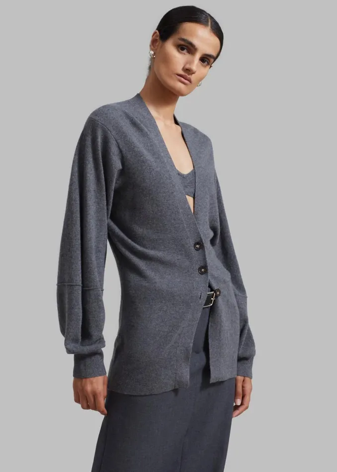 The Frankie Shop The Garment Como Sleeve Cardigan 8211 Grey Melange Shop Clothing