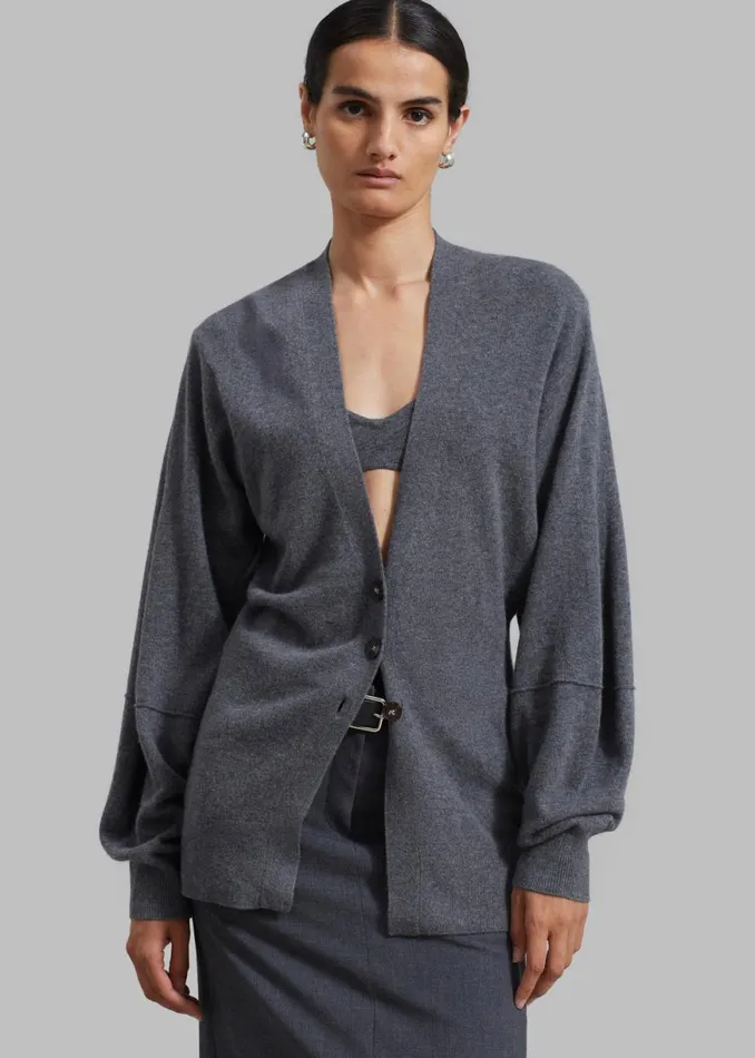 The Frankie Shop The Garment Como Sleeve Cardigan 8211 Grey Melange Shop Clothing
