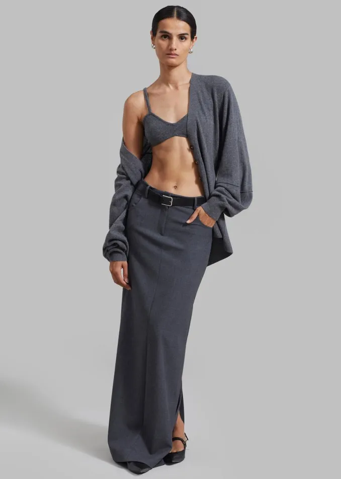 The Frankie Shop The Garment Como Sleeve Cardigan 8211 Grey Melange Shop Clothing