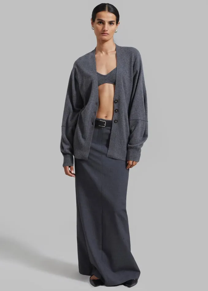 The Frankie Shop The Garment Como Sleeve Cardigan 8211 Grey Melange Shop Clothing