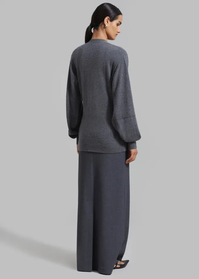 The Frankie Shop The Garment Como Sleeve Cardigan 8211 Grey Melange Shop Clothing