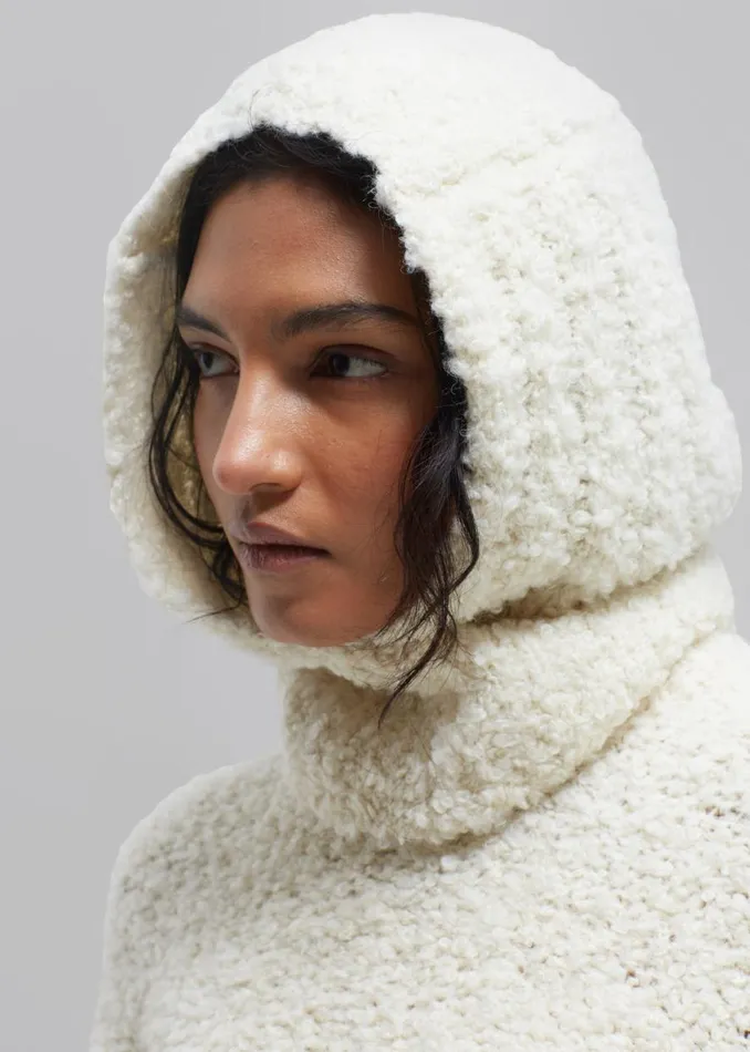 The Frankie Shop Thyra Boucle Balaclava 8211 Cream Shop Accessories