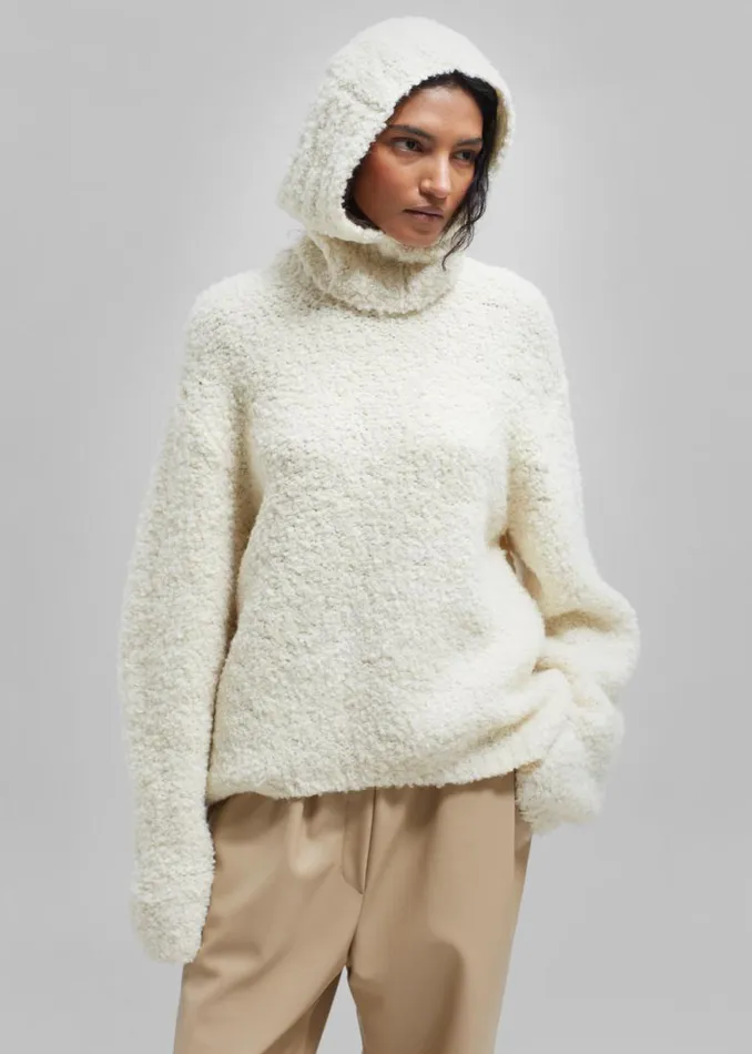 The Frankie Shop Thyra Boucle Balaclava 8211 Cream Shop Accessories