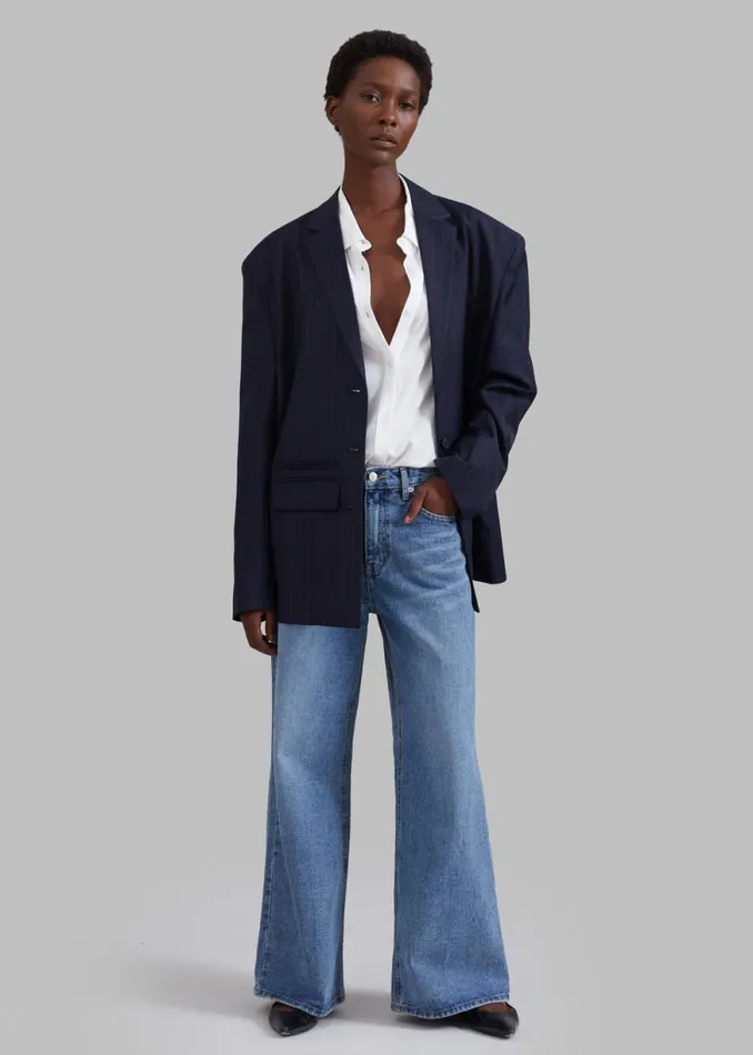 The Frankie Shop Towson Blazer 8211 Navy Pinstripe Shop Outerwear