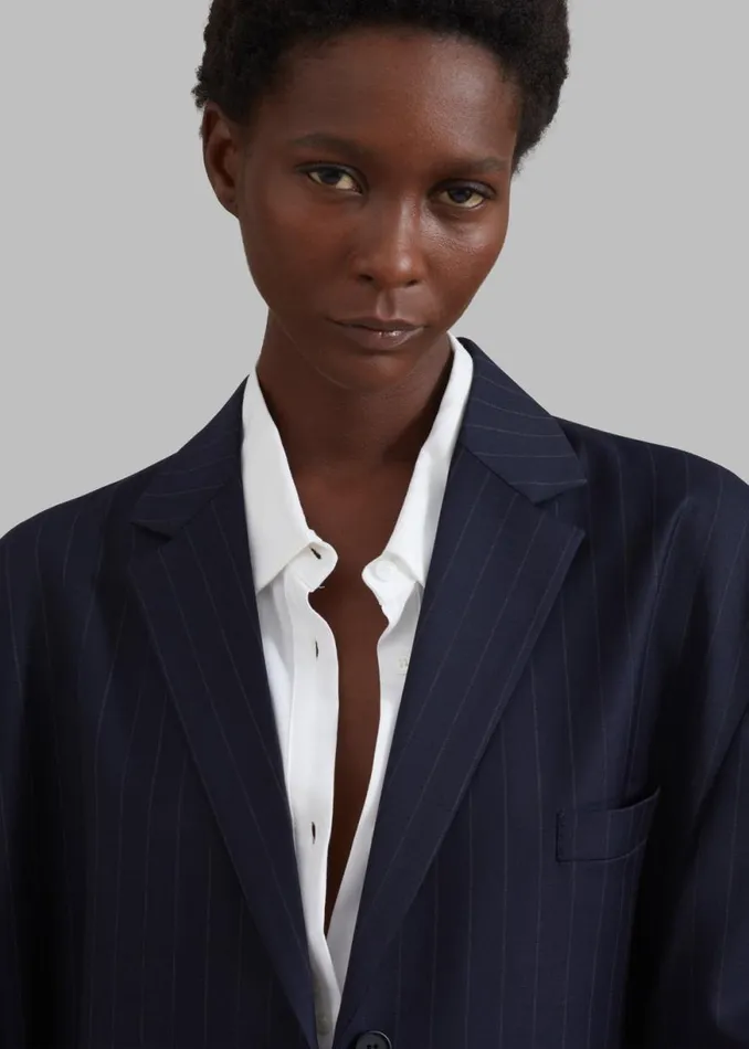 The Frankie Shop Towson Blazer 8211 Navy Pinstripe Shop Outerwear