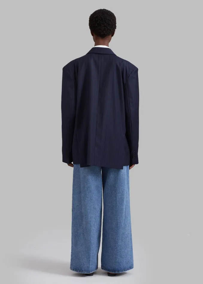 The Frankie Shop Towson Blazer 8211 Navy Pinstripe Shop Outerwear