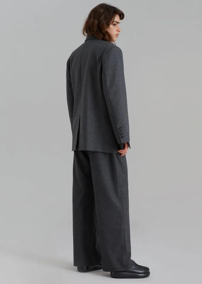 The Frankie Shop Vance Double Breasted Blazer 8211 Charcoal Shop Outerwear