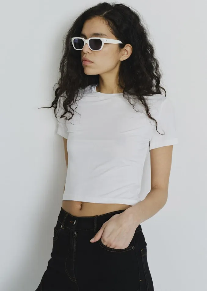 The Frankie Shop Vanessa Hong X Birgitte Herskind Hazzel Baby Tee 8211 White CBD Shop Tops