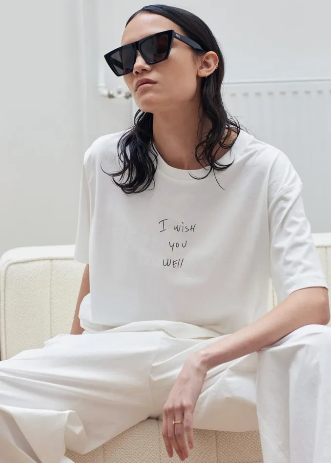 The Frankie Shop X Thomas Llu Slope TShirt 8211 Off WhiteBlack Shop Tops
