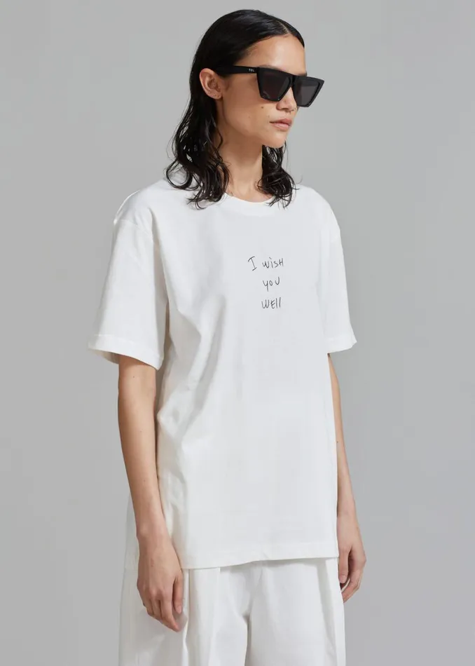 The Frankie Shop X Thomas Llu Slope TShirt 8211 Off WhiteBlack Shop Tops