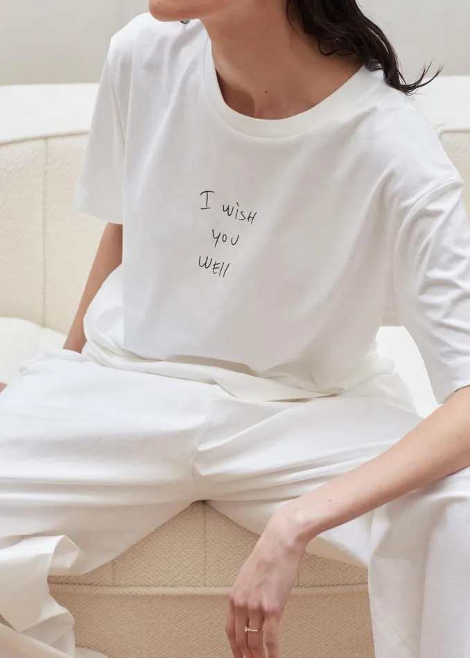 The Frankie Shop X Thomas Llu Slope TShirt 8211 Off WhiteBlack Shop Tops
