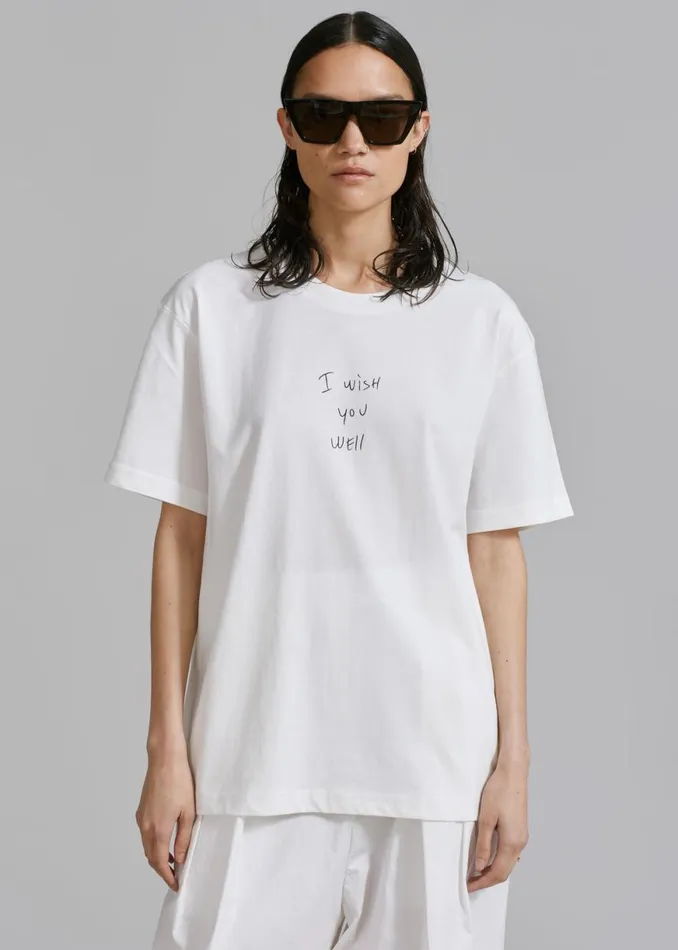 The Frankie Shop X Thomas Llu Slope TShirt 8211 Off WhiteBlack Shop Tops