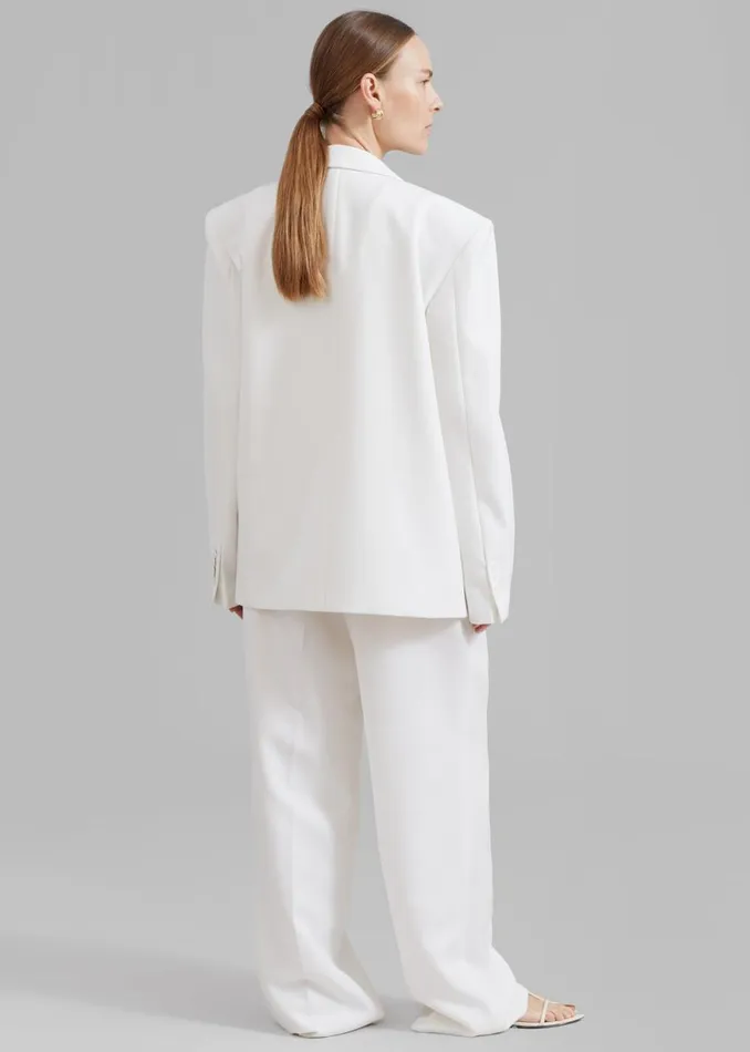 The Frankie Shop Zia Covered Buttons Blazer 8211 White Shop Suits
