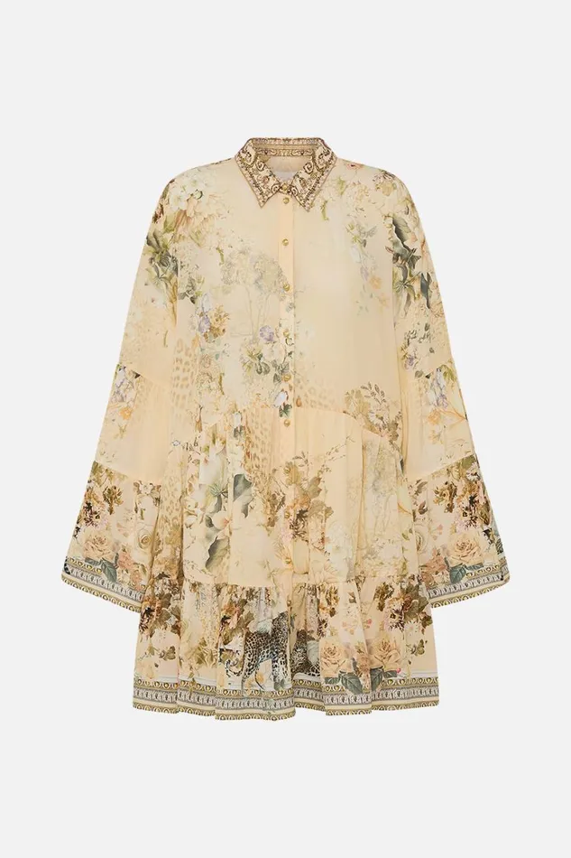 TIERED DRESS WITH COLLAR ADORNED IN ANTIQUITY Adorned In Antiquity Womens Camilla Dresses