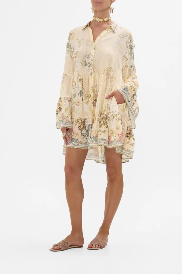 TIERED DRESS WITH COLLAR ADORNED IN ANTIQUITY Adorned In Antiquity Womens Camilla Dresses
