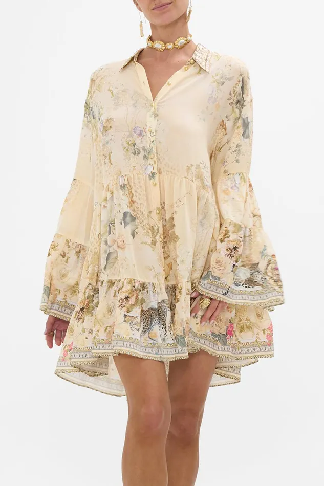 TIERED DRESS WITH COLLAR ADORNED IN ANTIQUITY Adorned In Antiquity Womens Camilla Dresses