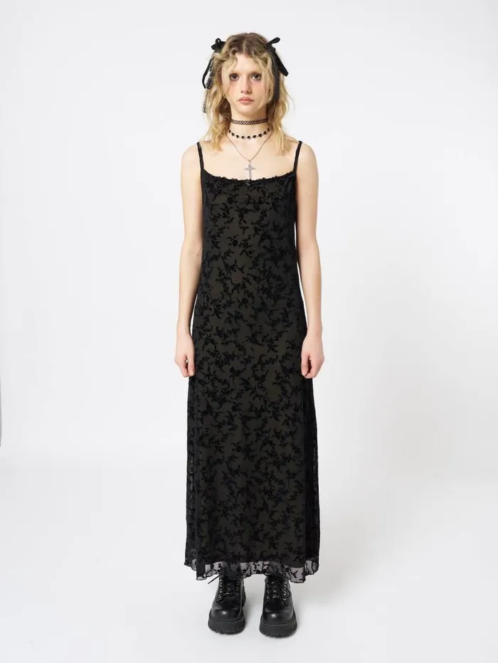 Titania Black Mesh Maxi Dress Women Minga London Dresses