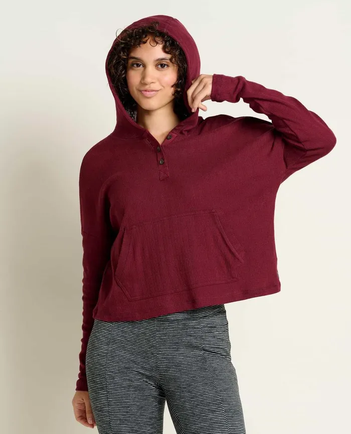 ToadandCo Loungewear and Sleep Foothill Pointelle Hoodie Port 8211 Women039s