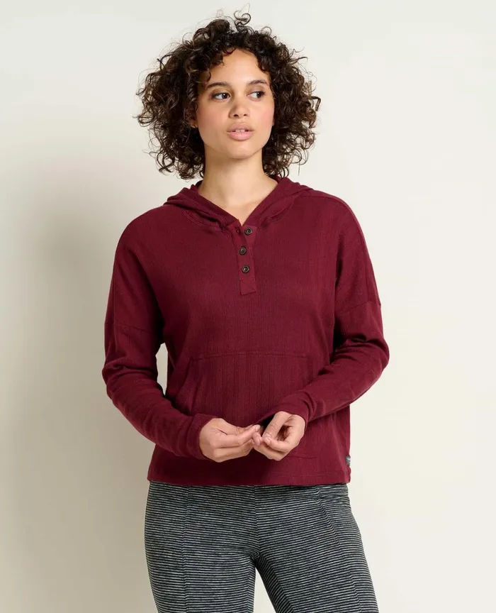 ToadandCo Loungewear and Sleep Foothill Pointelle Hoodie Port 8211 Women039s