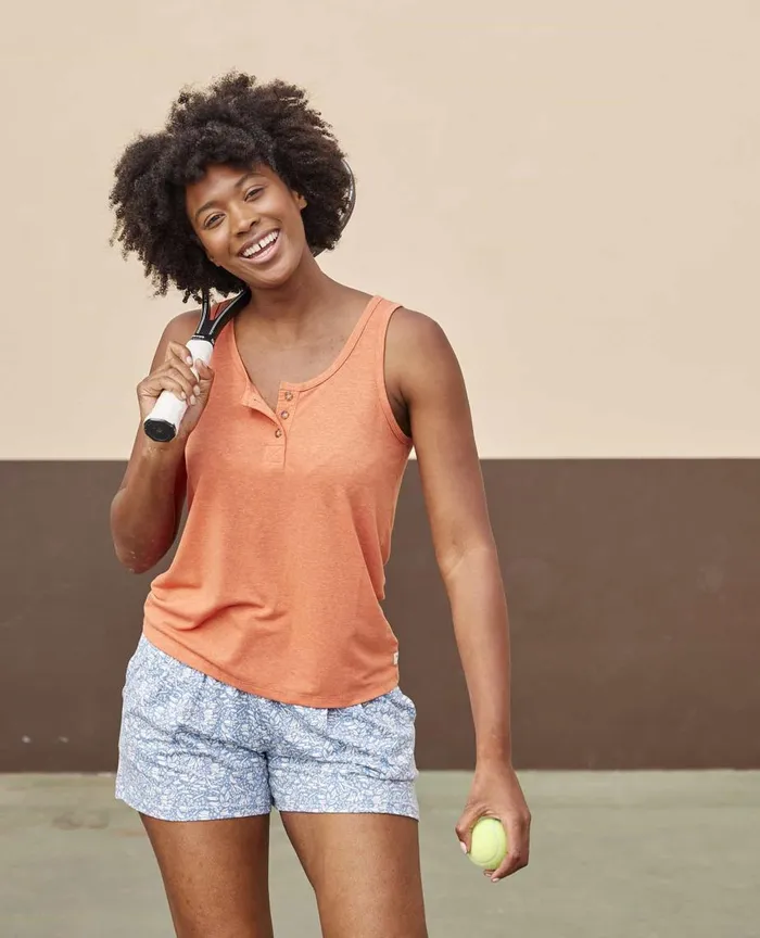 ToadandCo Loungewear and Sleep Piru Henley Tank Dreamsicle 8211 Women039s