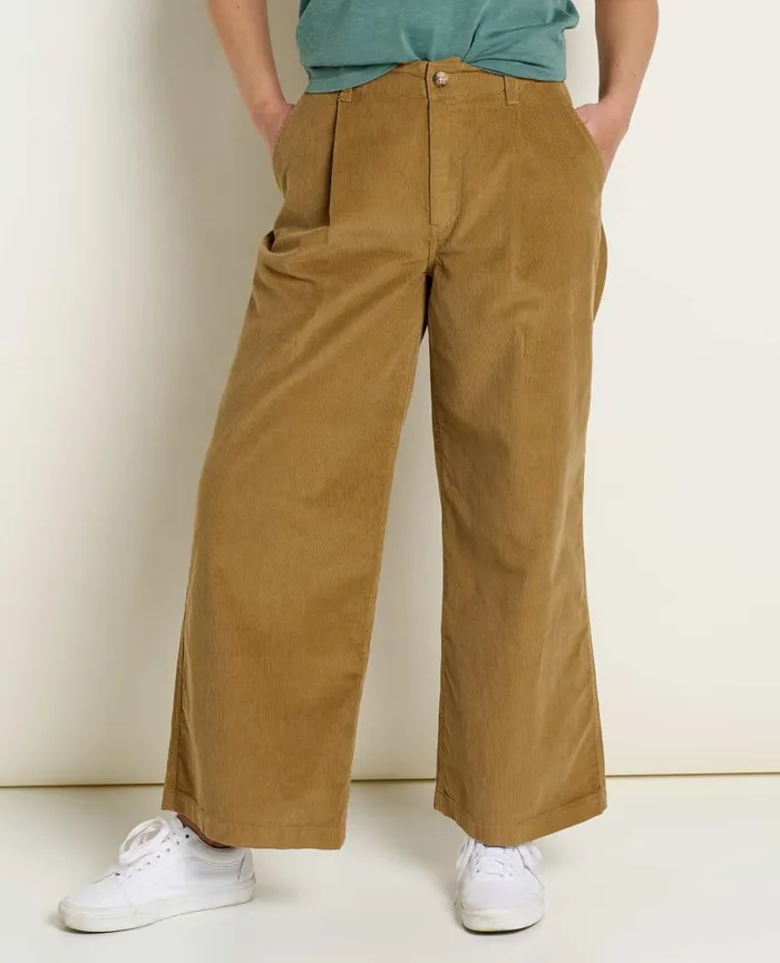 ToadandCo Pants Scouter Cord Pleated Pull On Pant Honey Brown 8211 Women039s