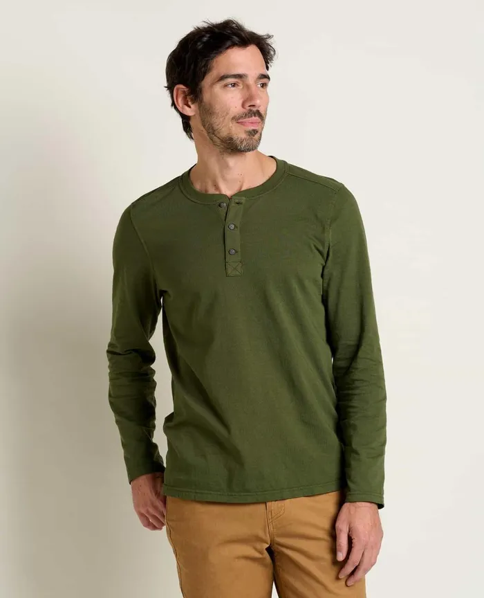 ToadandCo Shirts Men039s Primo Long Sleeve Henley Chive 8211 Men039s