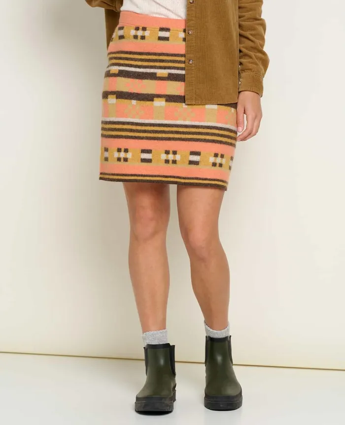 ToadandCo Skirts and Skorts Heartfelt Sweater Skirt Papaya Geo Stripe 8211 Women039s