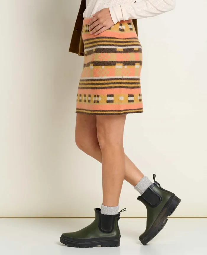 ToadandCo Skirts and Skorts Heartfelt Sweater Skirt Papaya Geo Stripe 8211 Women039s