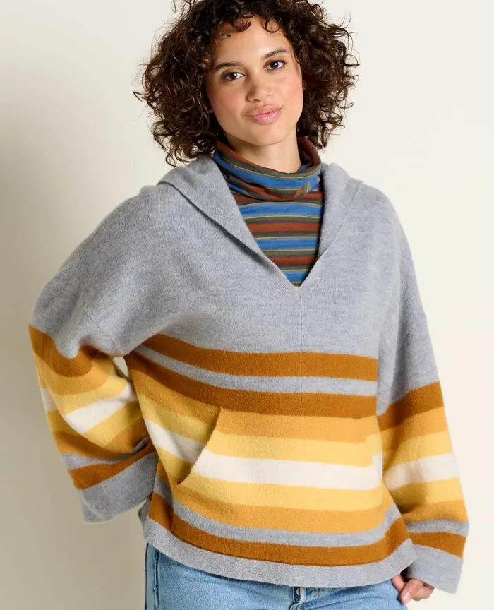 ToadandCo Sweaters Heartfelt Poncho Acorn Stripe 8211 Women039s