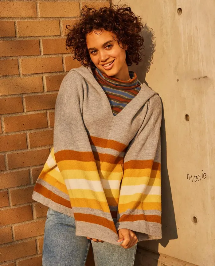 ToadandCo Sweaters Heartfelt Poncho Acorn Stripe 8211 Women039s