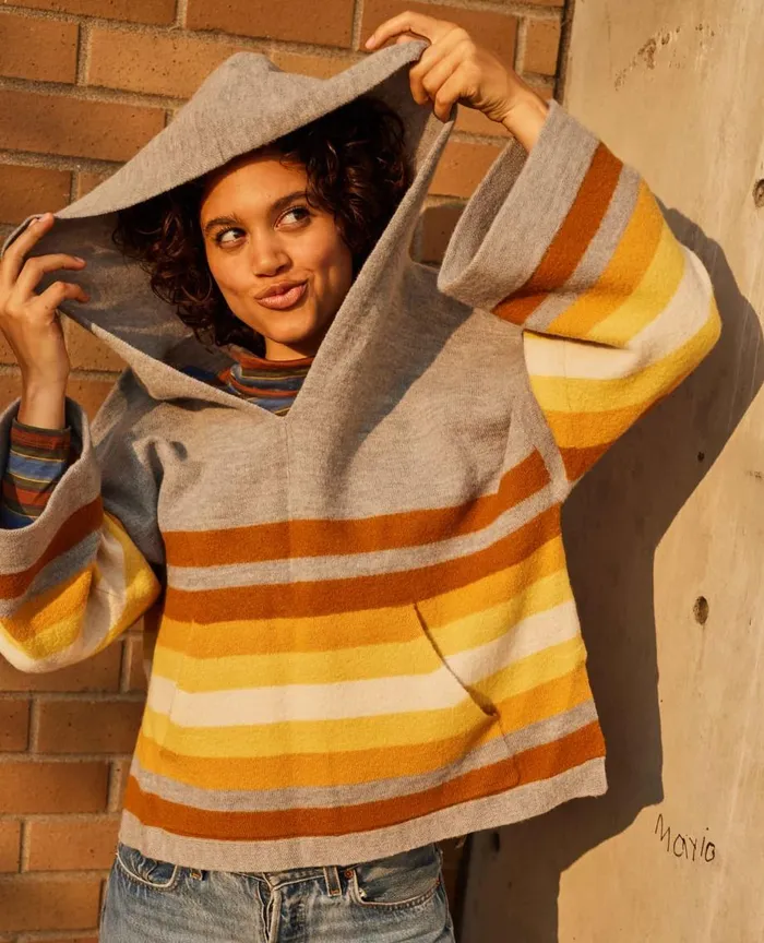 ToadandCo Sweaters Heartfelt Poncho Acorn Stripe 8211 Women039s