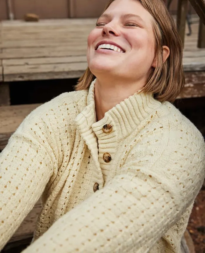 ToadandCo Sweaters Moss Point Henley Sweater Oatmeal Heather 8211 Women039s
