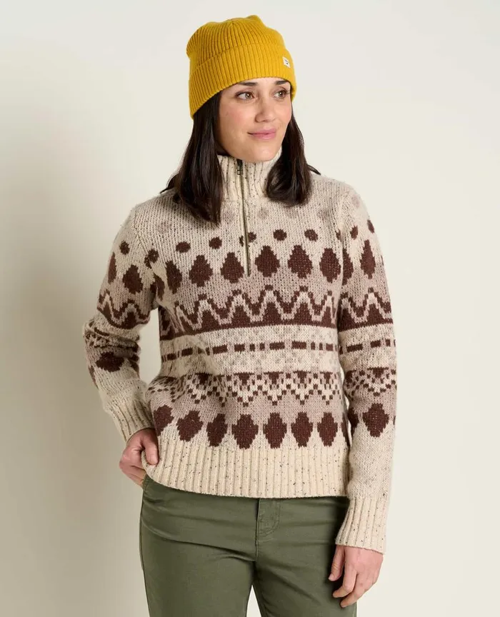 ToadandCo Sweaters Women039s Wilde Quarter Zip Sweater Dark Roast 8211 Women039s