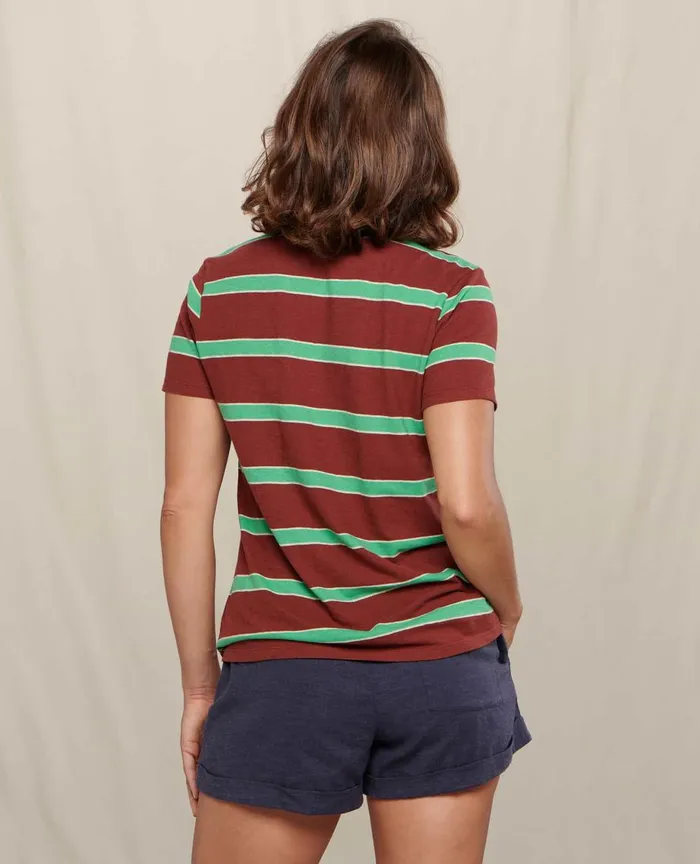ToadandCo Tops and TShirts Women039s Grom Ringer Crew Henna Wide Stripe 8211 Women039s