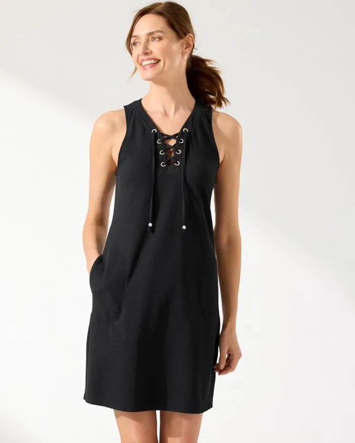 Tommy Bahama Dresses Island Cays LaceUp Coverup Dress Black 8211 Women Tommy Bahama Dresses Island Cays LaceUp Coverup Dress Black 8211 Women