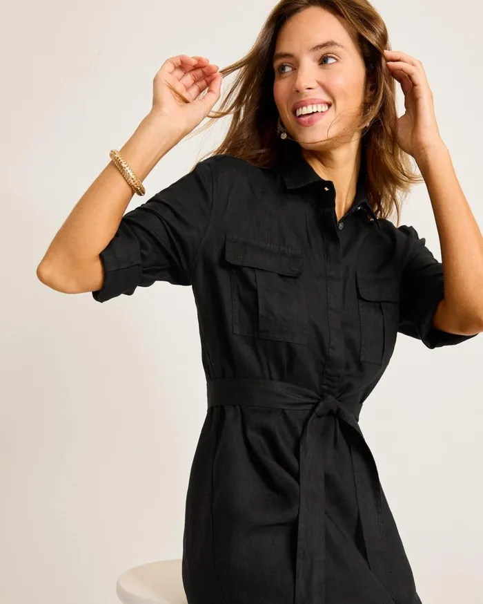 Tommy Bahama Dresses Two Palms PatchPocket Linen Dress Black 8211 Women Tommy Bahama Dresses Two Palms PatchPocket Linen Dress Black 8211 Women