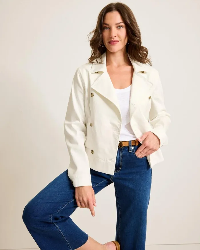 Tommy Bahama Jackets Cotton Twill Cropped Peacoat White 8211 Women Tommy Bahama Jackets Cotton Twill Cropped Peacoat White 8211 Women