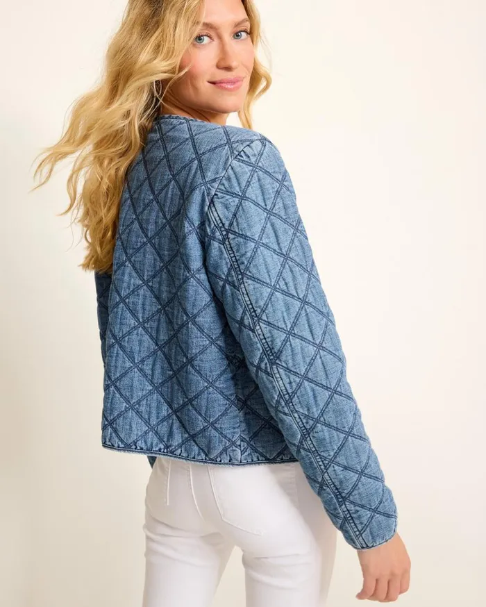 Tommy Bahama Jackets Quilted Cropped Denim Jacket Vintage Playa Wash 8211 Women Tommy Bahama Jackets Quilted Cropped Denim Jacket Vintage Playa Wash 8211 Women