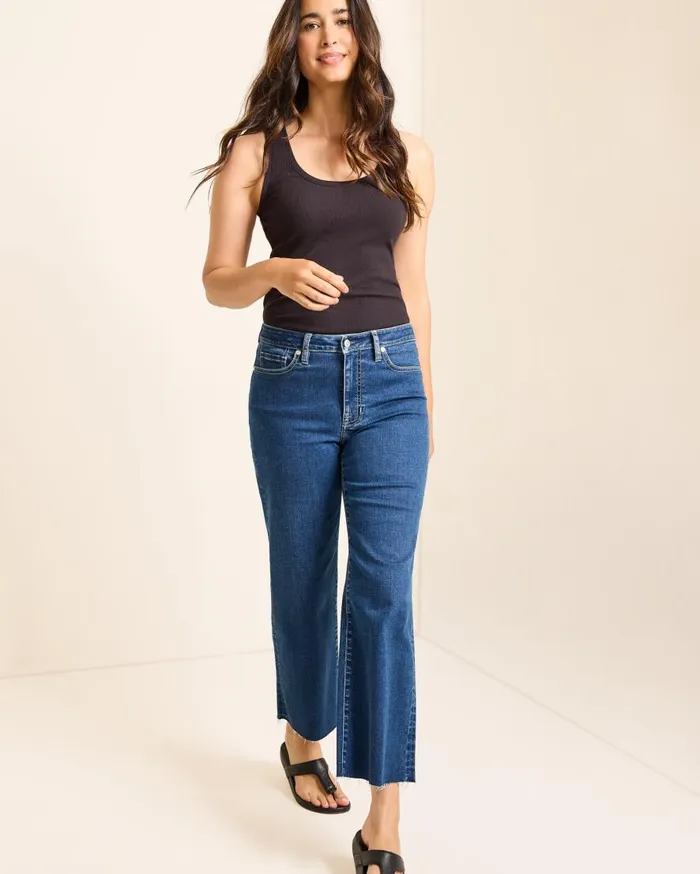 Tommy Bahama Jeans HighRise Cropped WideLeg Jeans Sunset Blue Wash 8211 Women