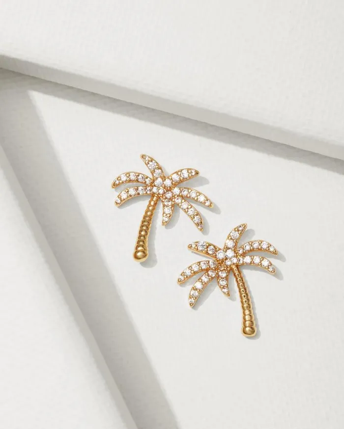 Tommy Bahama Jewelry Kihei Collection Palm Tree Stud Earrings Gold 8211 Women