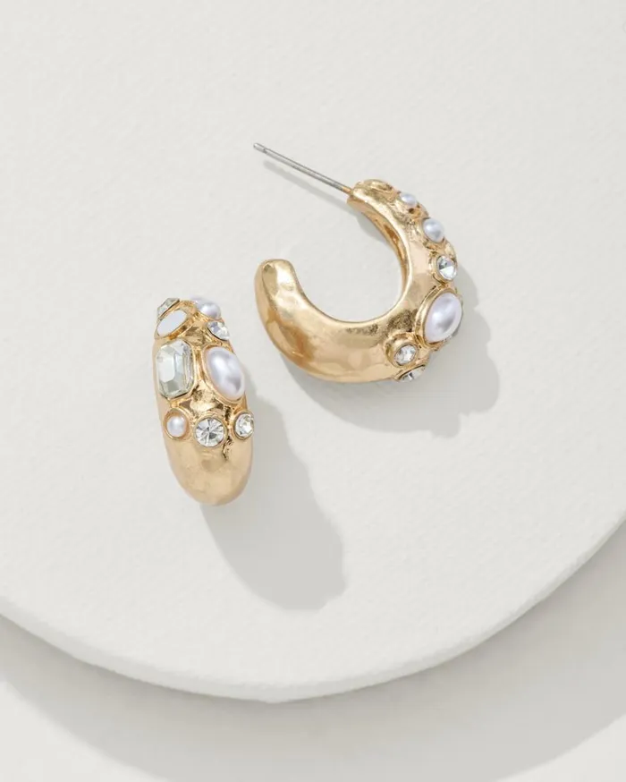 Tommy Bahama Jewelry Tidal Treasure Mother Of Pearl And Stone Chunky Hoops Gold 8211 Women
