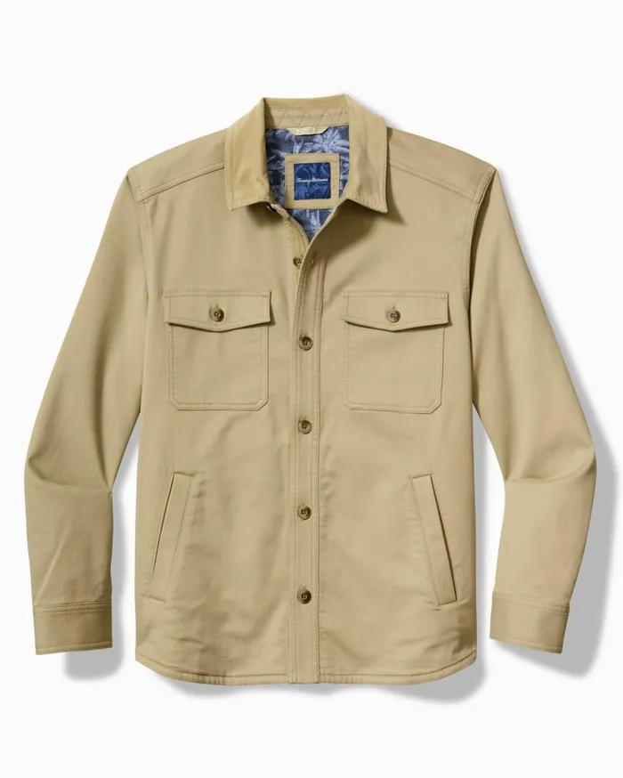 Tommy Bahama Shirts Harbor Point Shirt Jacket Stone Khaki 8211 Men