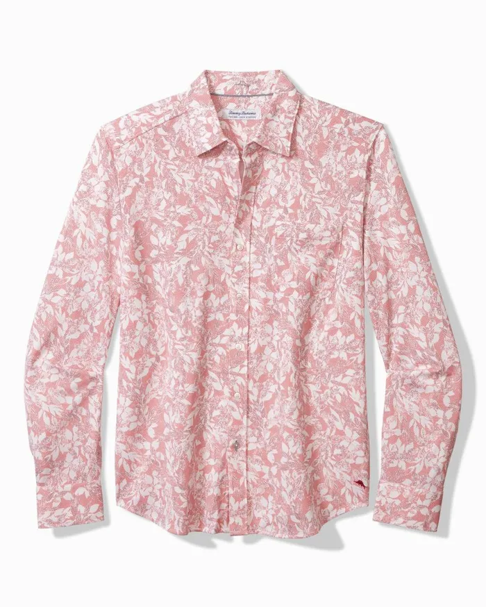 Tommy Bahama Shirts San Lucio Casa Vines Knit Stretch Shirt Rose Red 8211 Men