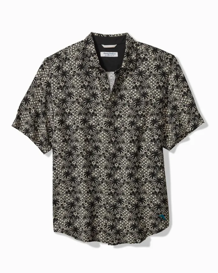 Tommy Bahama Shirts Veracruz Cay Palm Cascade ShortSleeve Shirt Black 8211 Men