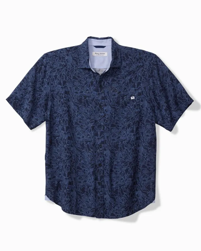 Tommy Bahama Shirts Veracruz Cay Paradise Pajaro ShortSleeve Shirt Deep Tahoe 8211 Men