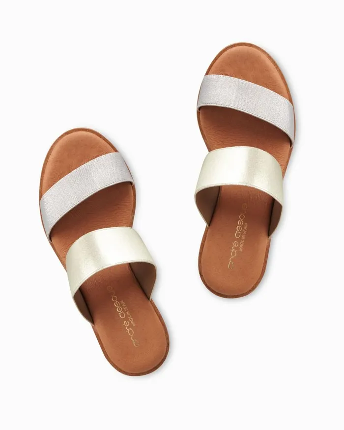 Tommy Bahama Shoes and Sandals Andr Assous Gwenn Elastic Wedge Sandals Silver 8211 Women Tommy Bahama Shoes and Sandals Andr Assous Gwenn Elastic Wedge Sandals Silver 8211 Women