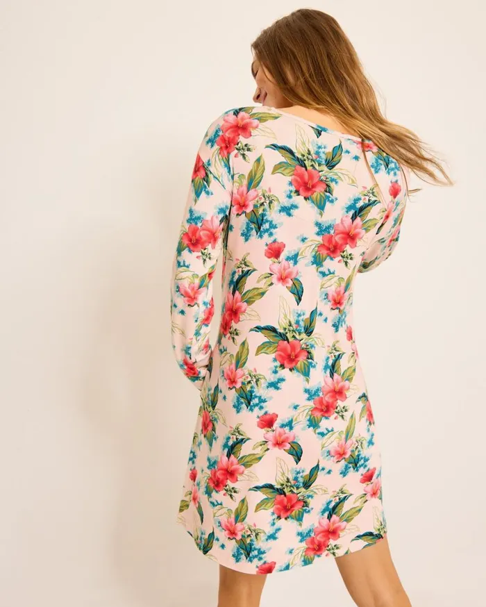 Tommy Bahama Sleepwear Knit LongSleeve Short Sleep Dress Coconut Cream 8211 Women Tommy Bahama Sleepwear Knit LongSleeve Short Sleep Dress Coconut Cream 8211 Women