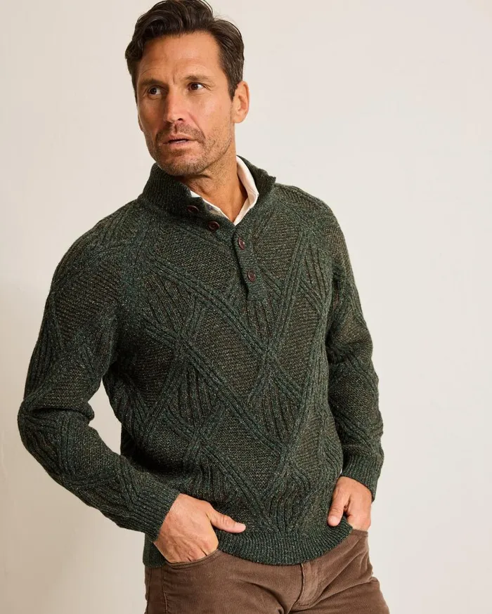 Tommy Bahama Sweaters Beachscape Cable ButtonMock Sweater Dark Loden 8211 Men Tommy Bahama Sweaters Beachscape Cable ButtonMock Sweater Dark Loden 8211 Men